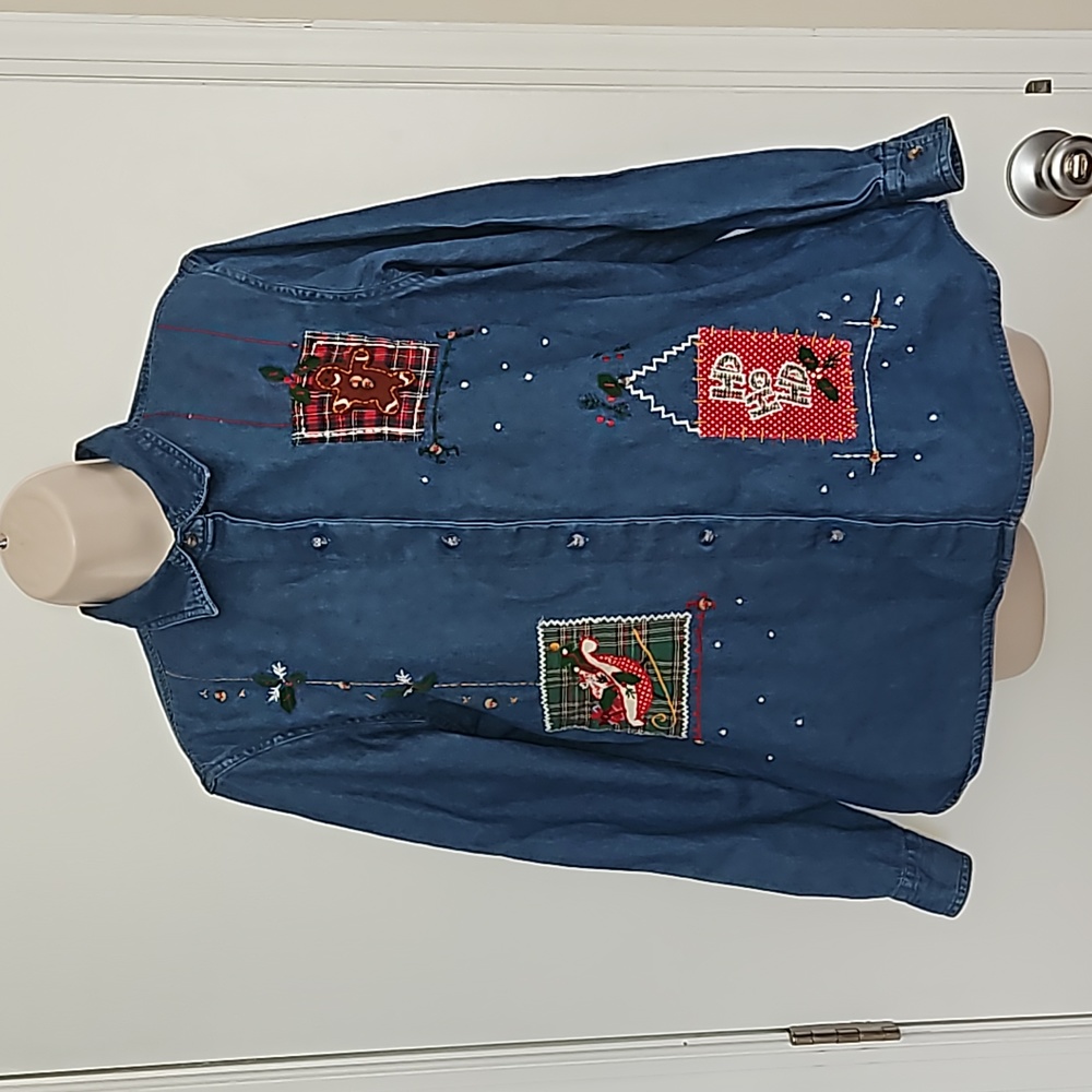 Vintage Victoria Jones Petite Chistmas Top Size PL